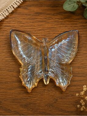 Jeannette Glass Company Carnival Glass Butterfly Trinket Dish